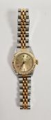 Rolex Oyster Perpetual lady's stainless steel and gold wristwatch, model 67193, the champagne