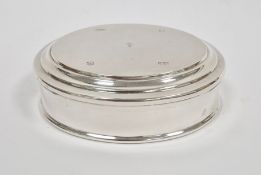 Asprey & Co Ltd silver trinket or jewellery box, Birmingham 2001, of oval form, the hinged