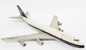 1970's Westway fibreglass scale model of a Boeing 747 aircraft with BOAC livery, 49cm long x 42cm