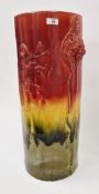 Bretby pottery cylindrical relief moulded stickstand, circa 1900, impressed factory marks, moulded