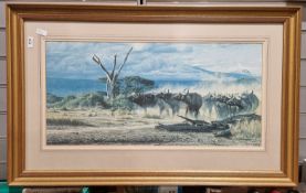 Simon Combes (1940-2004), limited edition signed African Wildlife print, no. 163 or 820, together