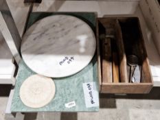 Wooden two-section cutlery tray, together with two vintage spirit levels, a 1945 wartime penknife, a
