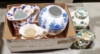 Four items of Masons ceramics, including a Liberty Ianthe jug, a Chartreuse jug and ginger jar and a