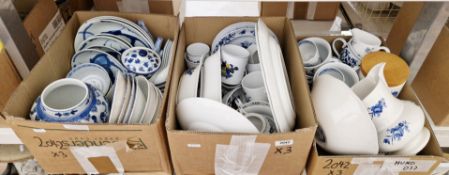 Collection of mainly blue and white ceramics, including Portmeirion storage jar, Crown Staffordshire