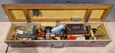 V Vintage Ferranti H.V.I. proving unit housed in a wooden case, case 90cm long (please note VAT will