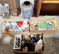 Collection of ceramics, glass and other items, including a large West Germany pottery vase,