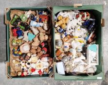 Collection of approximately 40 ceramic novelty salt and pepper cruet sets, including cows, owls,