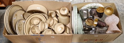 Collection of Denby Memories dinnerware, including coffee pot, cups, saucers, plates, open vegetable