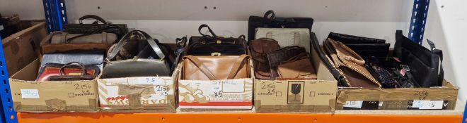 Collection of approximately 32 handbags and clutch bags, some vintage, including crocodile skin,