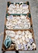 Large collection of ceramic swan planters, of various sizes (3 boxes)