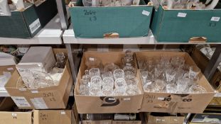 Collection of mainly cut and pressed glassware, including Webb Corbett sundae dishes, a Stuart bowl,