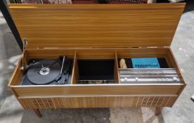 Mid-century Ferguson stereogram, model 3362, comprising a radio and a record player contained in a