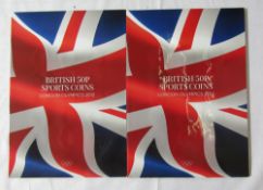 2 x Complete 2012 UK Olympics 50p coins – full set (29 coins) and additional 50p (Royal Shield),