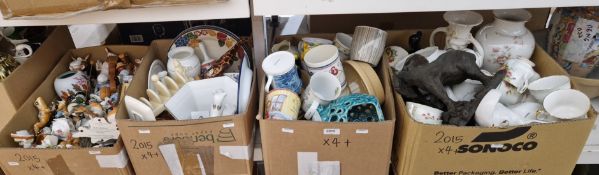 Collection of mainly ceramics including Royal Albert cups and saucers, a Poole pottery goblet,