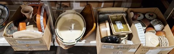 Dinnerware including lidded soup bowls, tureens, vegetable dishes, cups and other items together