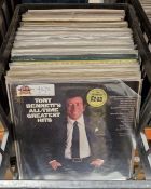 Collection of vinyl LPs featuring crooners and other singers including Tony Bennett, Pat Boone,