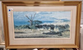 Simon Combes (1940-2004), limited edition signed African Wildlife print, no. 163 or 820, together