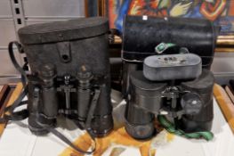 Cased set of Fujinon 7x50 binoculars, together with a cased set of Zenith Tempest 10x50mm