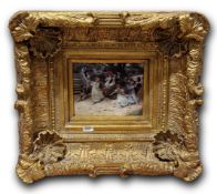 After Arthur John Elsley (1860-1952), a print on canvas titled 'The Happy Pair', with Victorian