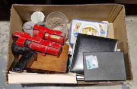 WWII Antifyre two-canister fire extinguisher, a mahogany cased Reeves & Sons paint box, a toast rack