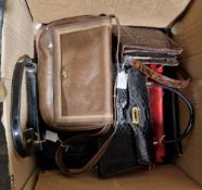 Crocodile skin leather handbag together with approx 14 other handbags including Italian leather