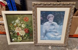 14 framed and glazed pictures including a Barber Shaw still life flowers in vase print, 51cm x 40cm,