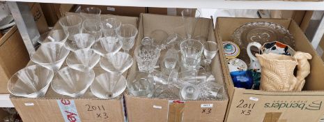 Collection of ceramics and glass including a Sylvac moulded jug with rabbit handle, a George VI