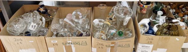 Collection of mainly glassware including millifiore paperweight, Babycham glasses, models of
