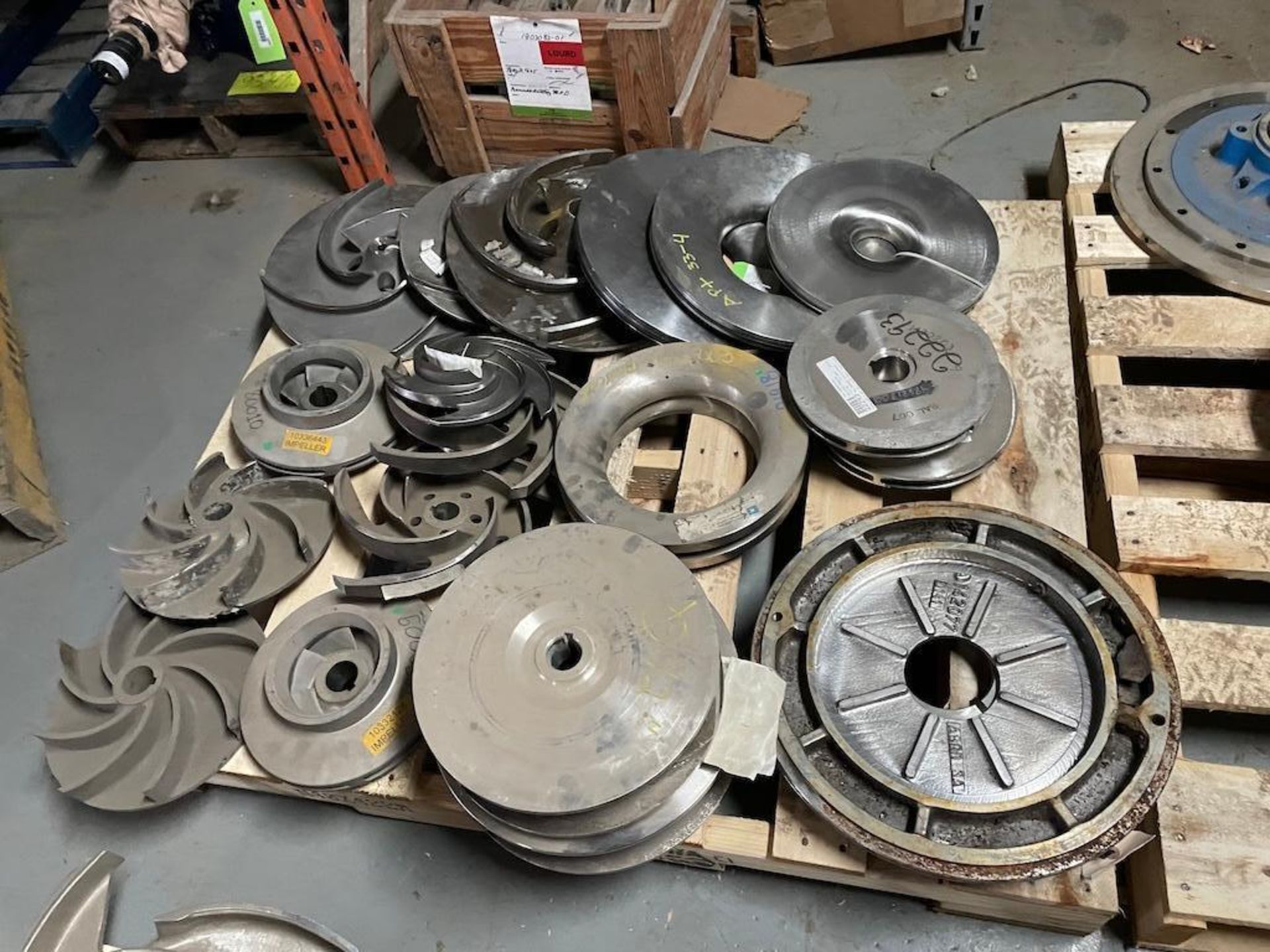 SKID OF ASSORTED IMPELLER BLADES AND PARTS [PUMPS]