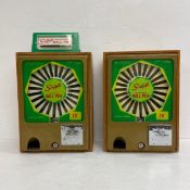 A pair of vintage Scripto Retractable Ball Pen vending machines. H.51 W.32cm. (Largest)