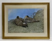 Cyril David Johnston (b.1946), a large modern watercolour titled 'Nay-Nay Geese' 1974, signed bottom