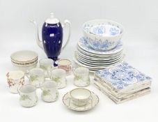 A mixed lot of 18th century and later ceramics to include a Royal Doulton teapot, a C.1850 part