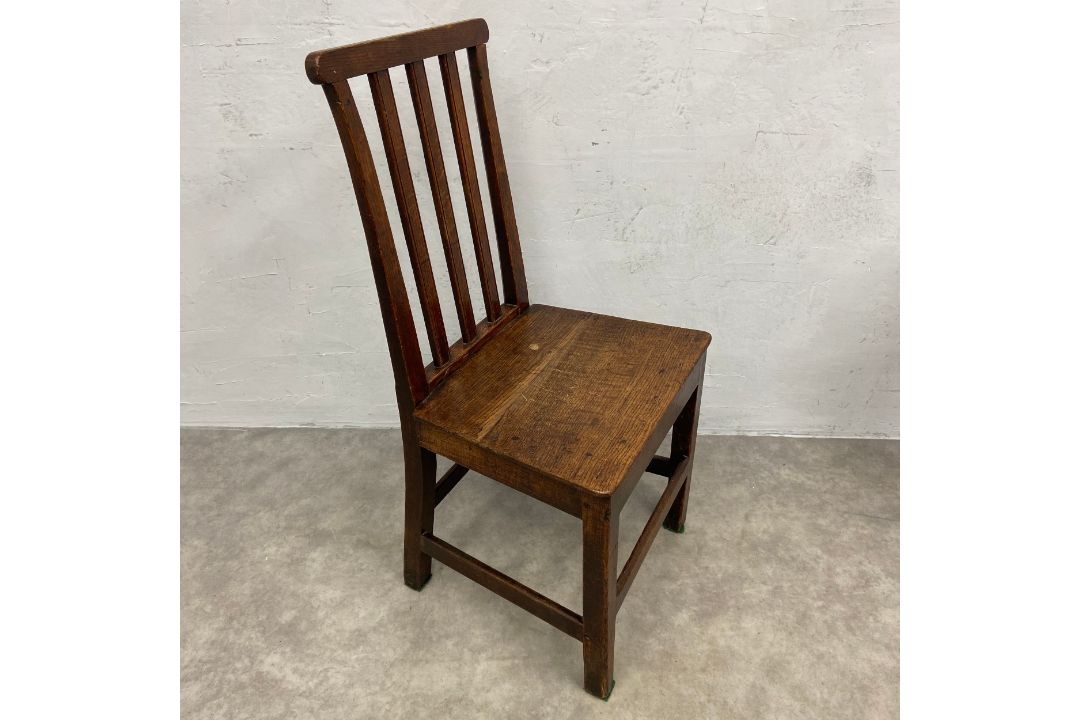 A Georgian oak dining chair together with a Regency style mahogany occasional table with satinwood - Image 3 of 5