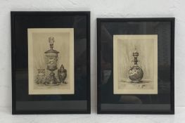 Sidney Lawton Smith (1848-1929), two late 19th century etchings depicting Royal Worcester and