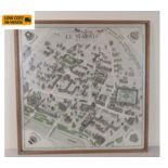 A 1980s reproduction map of Le Marais district, Paris, after the original 20th century map by