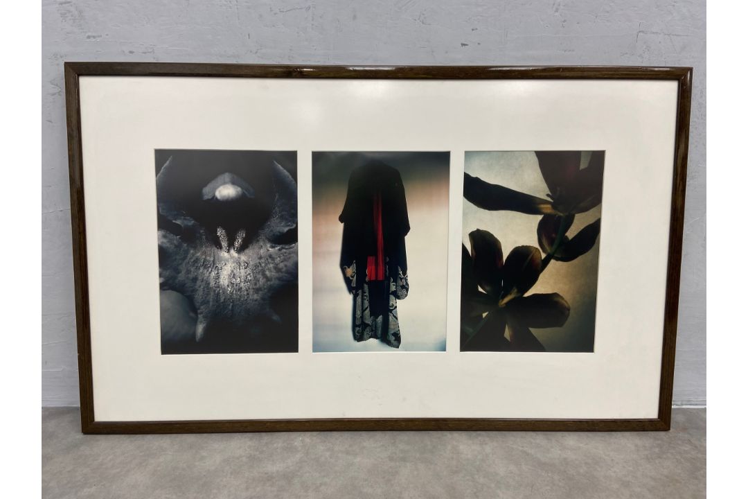 Three contemporary abstract photographic prints framed as a triptych. 111x67cm. - Image 1 of 5