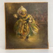 Suminarto (b.1941), a 1970s oil on canvas depicting a Balinese dancer in traditional dress, signed