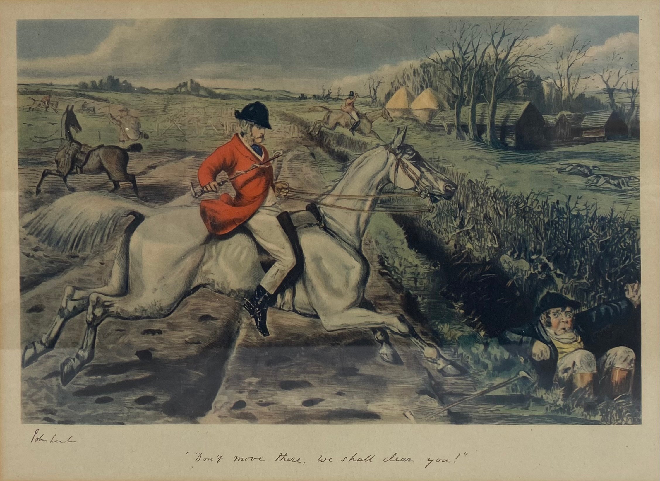 A set of four prints depicting hunt scenes after the original illustrations by John Leech. All - Image 3 of 5