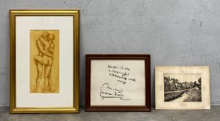 A contemporary etching depicting Arlington Row together with a print after Mel Calman and one other.