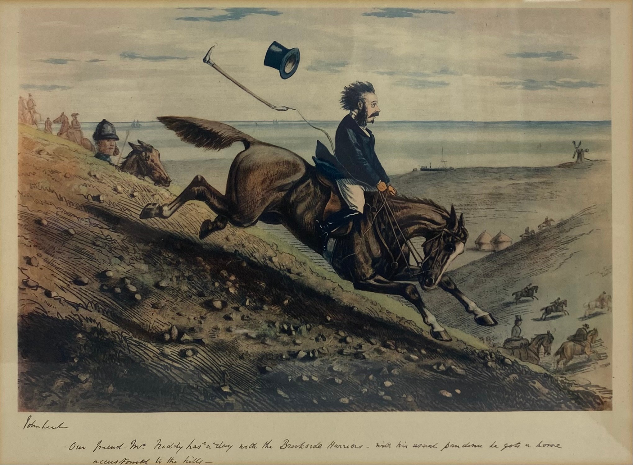 A set of four prints depicting hunt scenes after the original illustrations by John Leech. All - Image 5 of 5