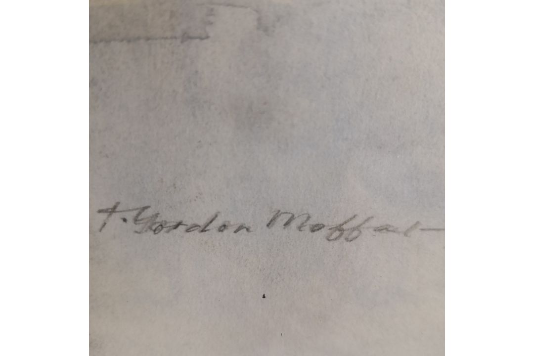 T Gordon Moffat, ink and wash, Lake Annecy, signed and inscribed to the reverse. 53x45cm. - Image 4 of 6