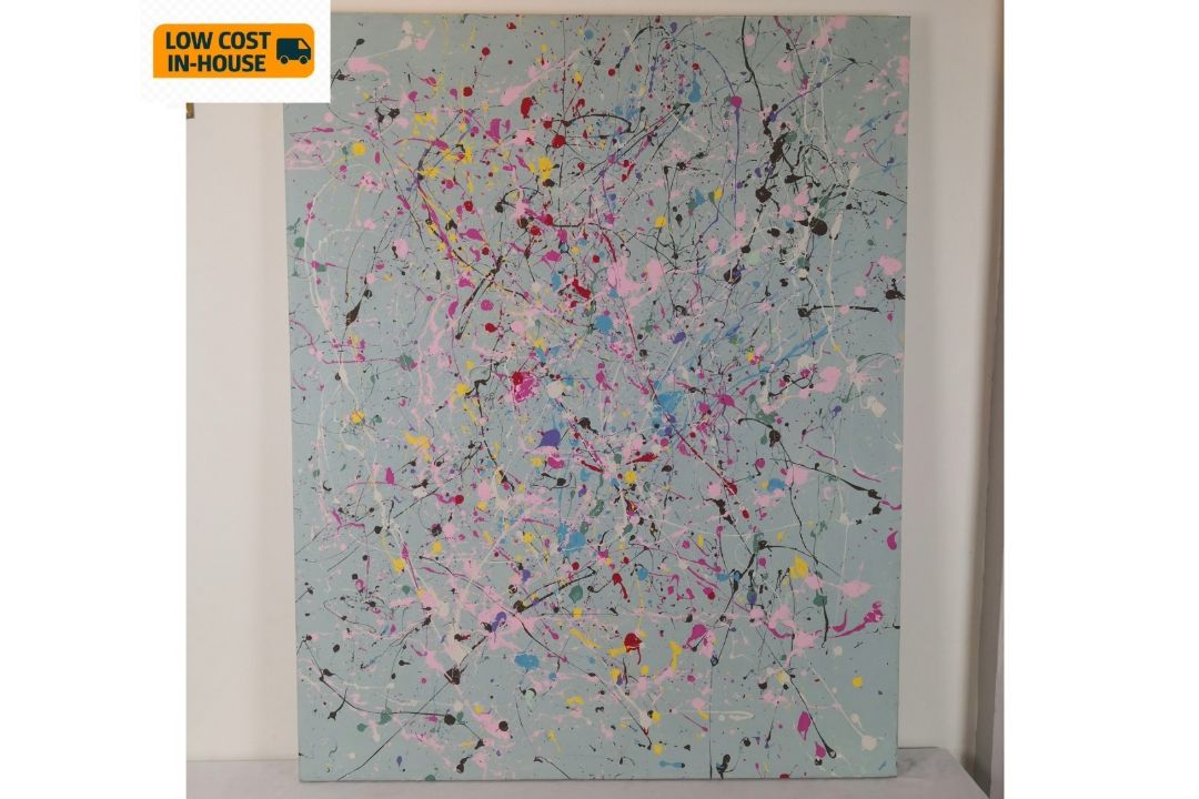 A contemporary Abstract Expressionist style oil action painting on canvas in the manner of Jackson - Image 1 of 4