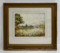 A late 19th/early 20th century watercolour landscape titled 'Tintern Abbey: Morning' by J.A.