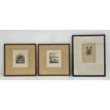 A pair of etchings depicting geese and ducks by Frans Wesselman (b.1953) together with a portrait of
