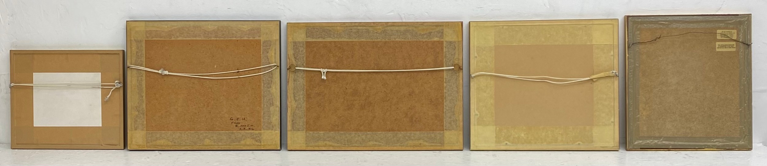 Five 19th century and later hand coloured engravings. All framed and glazed. H.28 W.38cm largest - Image 7 of 7