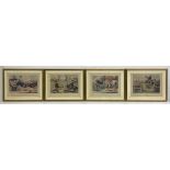 A set of four prints depicting hunt scenes after the original illustrations by John Leech. All