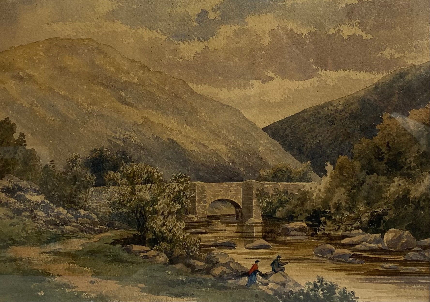 Three 19th century and later watercolour sea and landscapes. All framed and glazed. H.44 W.56cm - Image 4 of 8