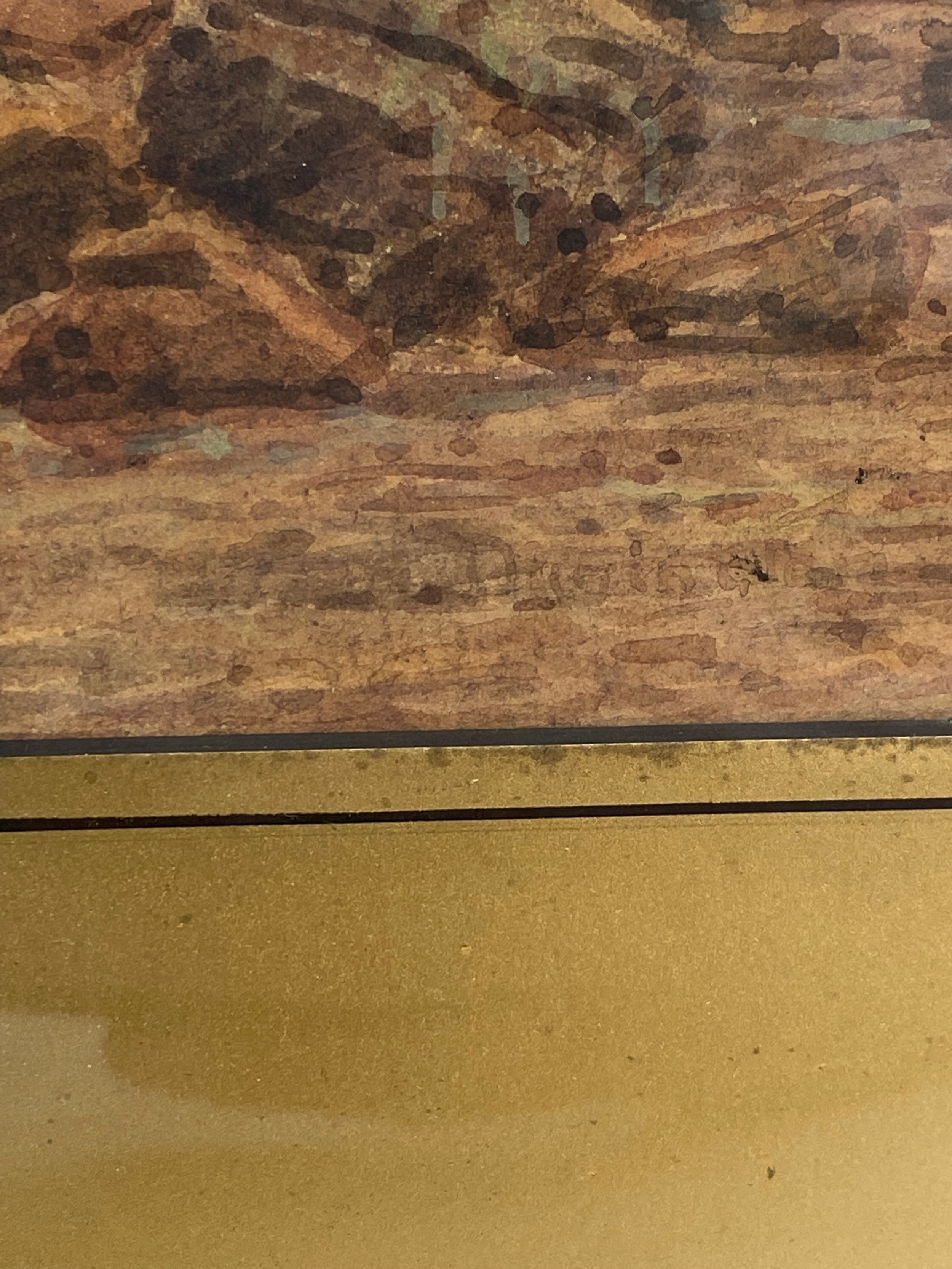 Three 19th century and later watercolour sea and landscapes. All framed and glazed. H.44 W.56cm - Image 6 of 8
