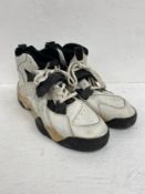 An unusually large pair of vintage 1990s Adidas Equipment basketball shoes size uk 18.