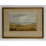 A 19th century watercolour depicting an expansive country landscape by Hugh Vane Turner, signed
